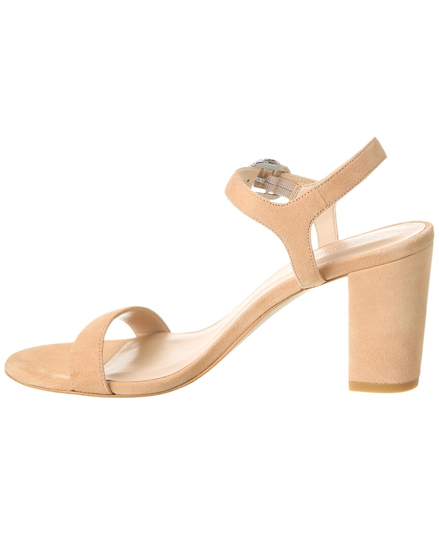Stuart Weitzman Crystal 75 Suede Block Sandal