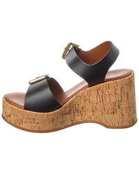 Dune London Kamia Leather Wedge Sandal