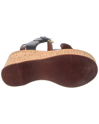 Dune London Kamia Leather Wedge Sandal