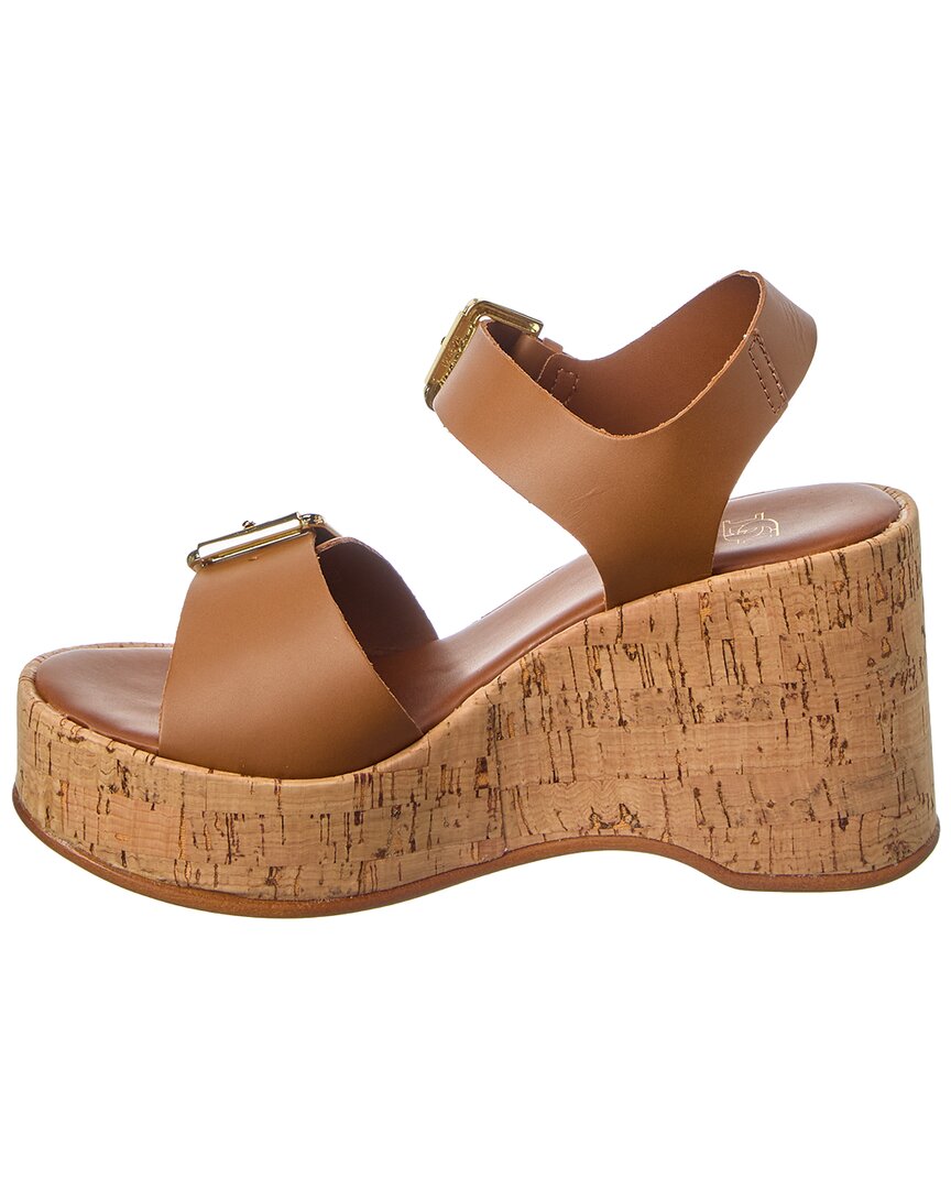 Dune London Kamia Leather Wedge Sandal