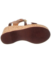 Dune London Kamia Leather Wedge Sandal