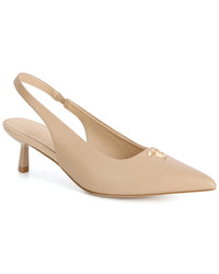 Tiffany & Fred Paris Leather Slingback Kitten Heel Pump Beige