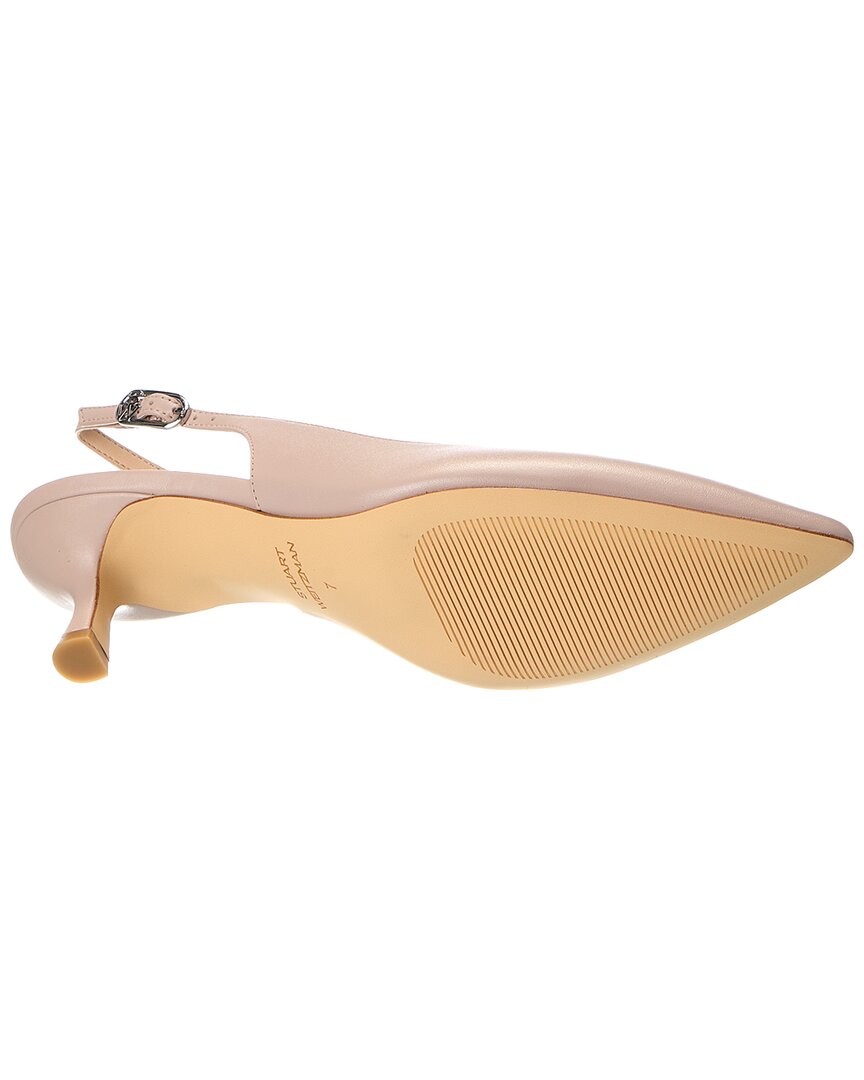 Stuart Weitzman Isla 50 Leather Slingback Pump