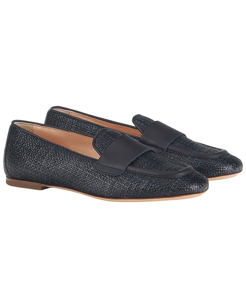 Agl Sheryl Raffia Leather Moccasin
