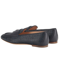 Agl Sheryl Raffia Leather Moccasin