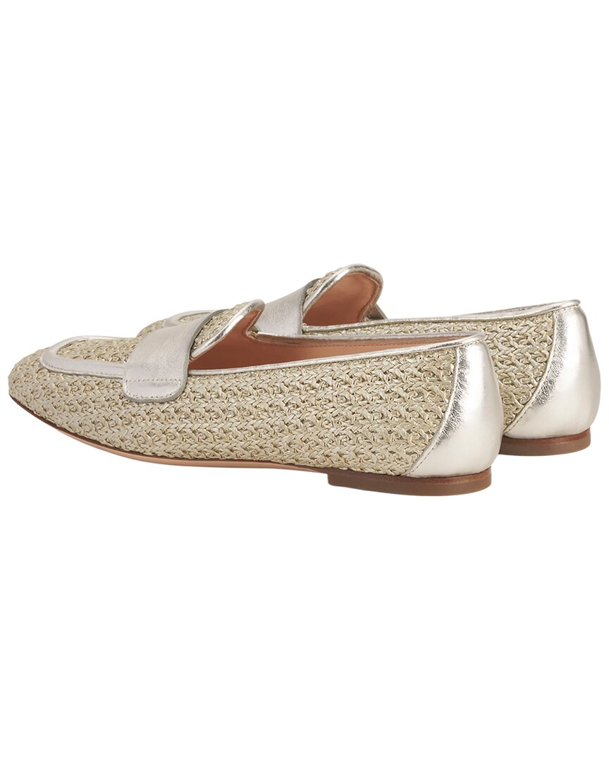Agl Sheryl Raffia Leather Moccasin