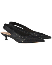 Agl Lenor S Studs Leather Slingback