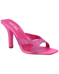 Paris Texas Kate Crystal Leather Mule Pink