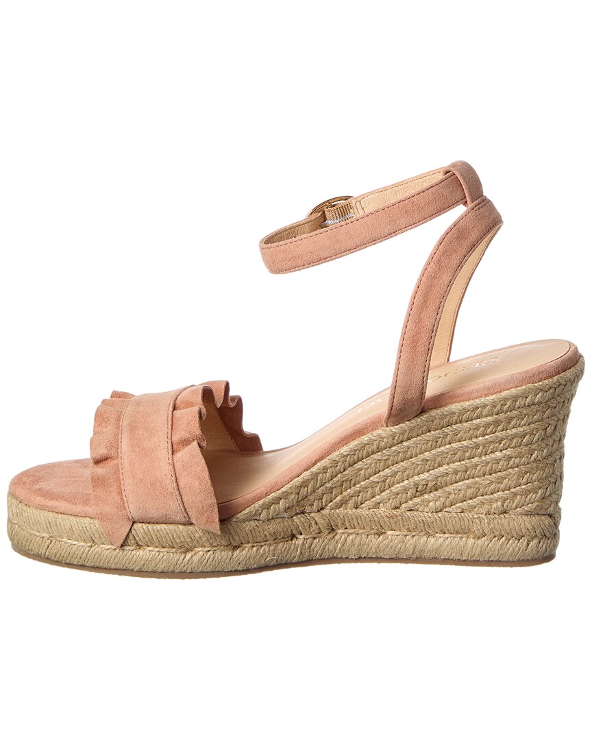 Jack Rogers Jack Rogers Rozette Ruffle Wedge Suede Sandal