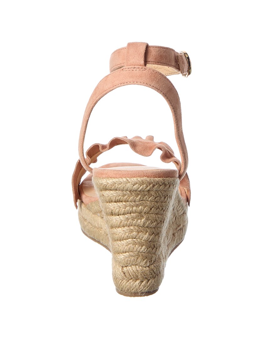 Jack Rogers Jack Rogers Rozette Ruffle Wedge Suede Sandal