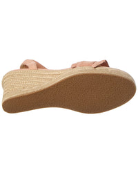 Jack Rogers Jack Rogers Rozette Ruffle Wedge Suede Sandal