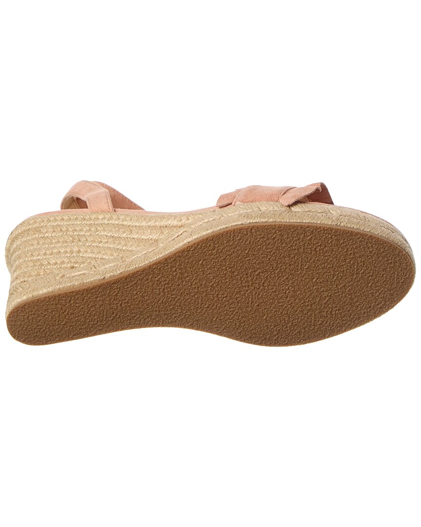 Jack Rogers Jack Rogers Rozette Ruffle Wedge Suede Sandal
