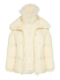 YVES SALOMON Ys Army Collection: Mid-Length Down Jacket With Removable Bib And Lambswool Trim Women