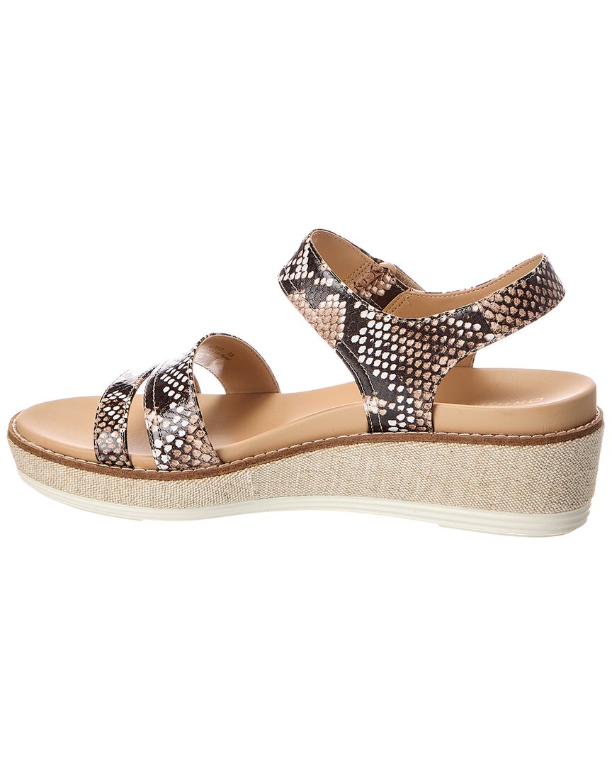 Cole Haan Og Peyton Snake-Embossed Leather Flatform Sandal