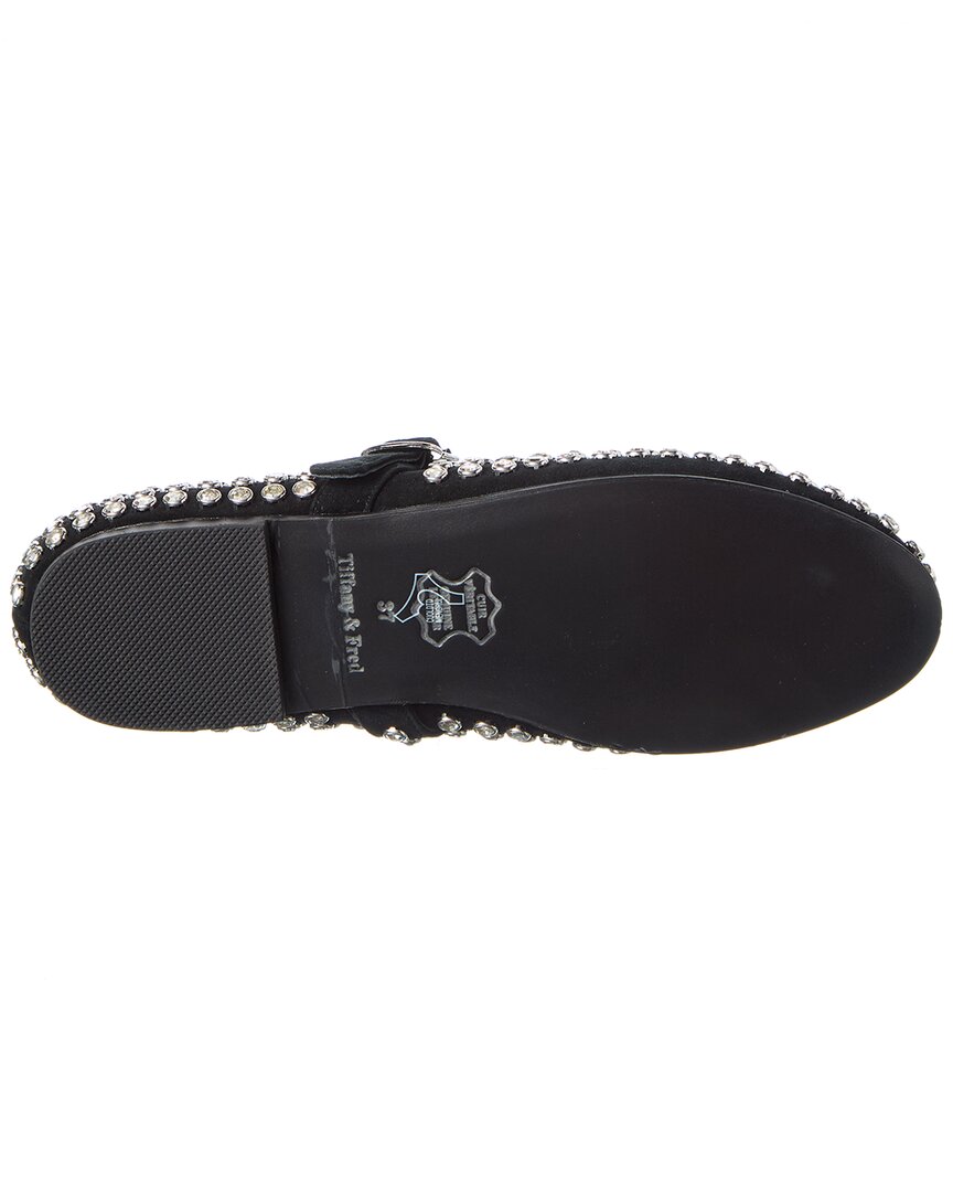 Tiffany & Fred Paris Bedazzled Suede Flat