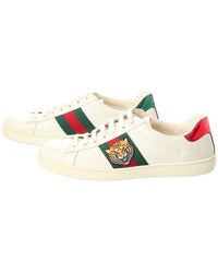 Gucci Gucci Ace Embroidered Tiger Leather Sneaker
