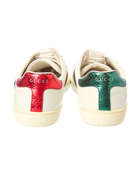 Gucci Gucci Ace Embroidered Tiger Leather Sneaker
