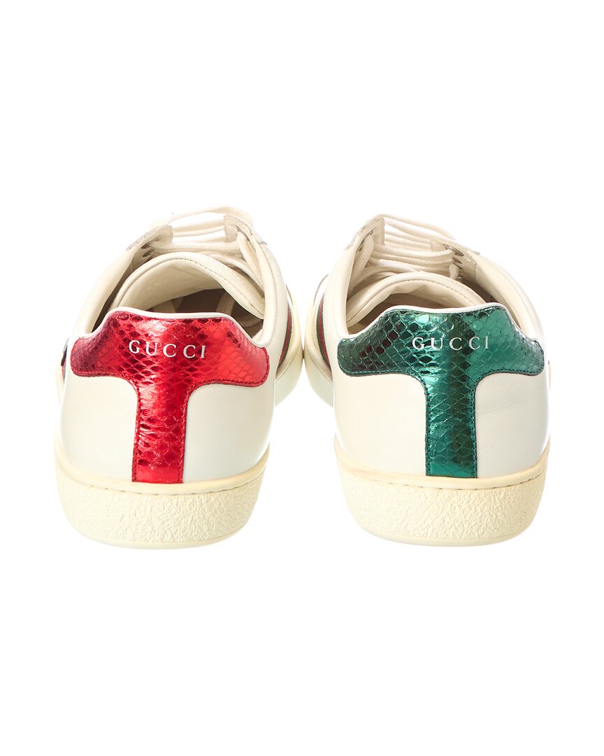 Gucci Gucci Ace Embroidered Tiger Leather Sneaker