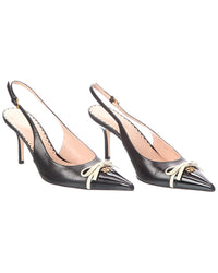 Valentino Valentino Bow 90 Leather Slingback Pump