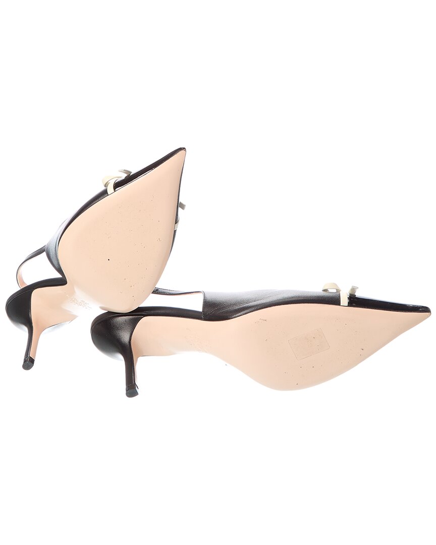 Valentino Valentino Bow 90 Leather Slingback Pump
