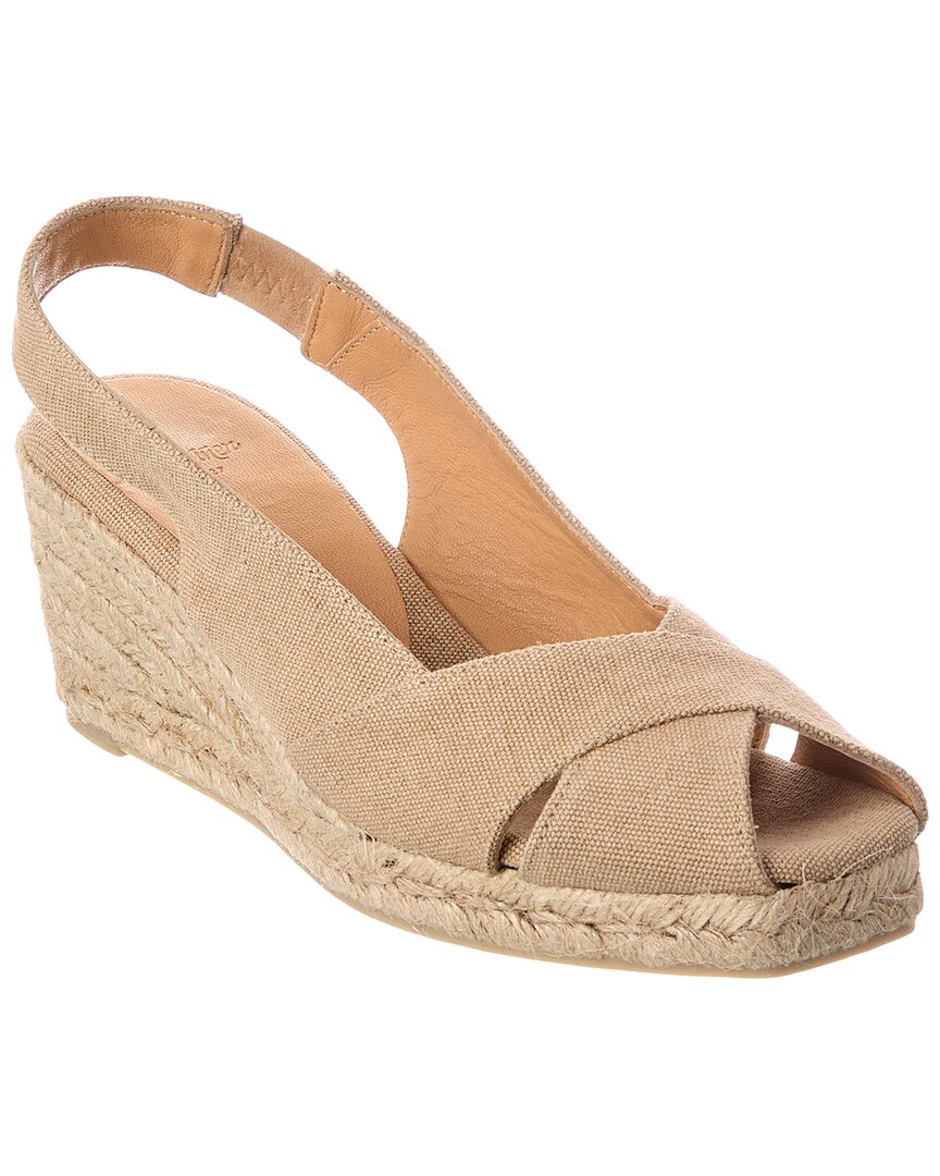 Castañer Diana Canvas Slingback Wedge Sandal