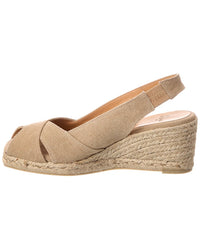 Castañer Diana Canvas Slingback Wedge Sandal