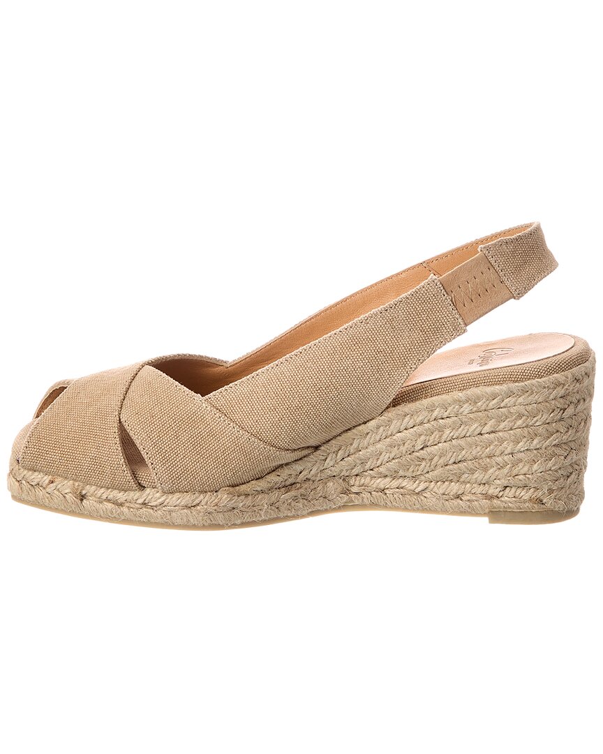 Castañer Diana Canvas Slingback Wedge Sandal