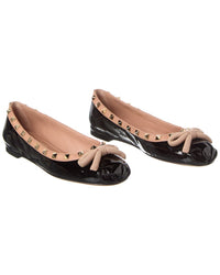 Pre-Owned Valentino Rockstud Patent Ballerina Flat (Authentic Pre-Loved)