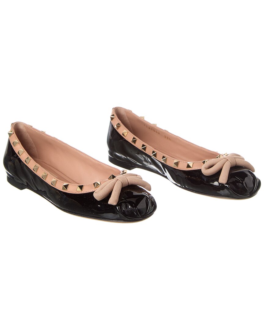 Pre-Owned Valentino Rockstud Patent Ballerina Flat (Authentic Pre-Loved)
