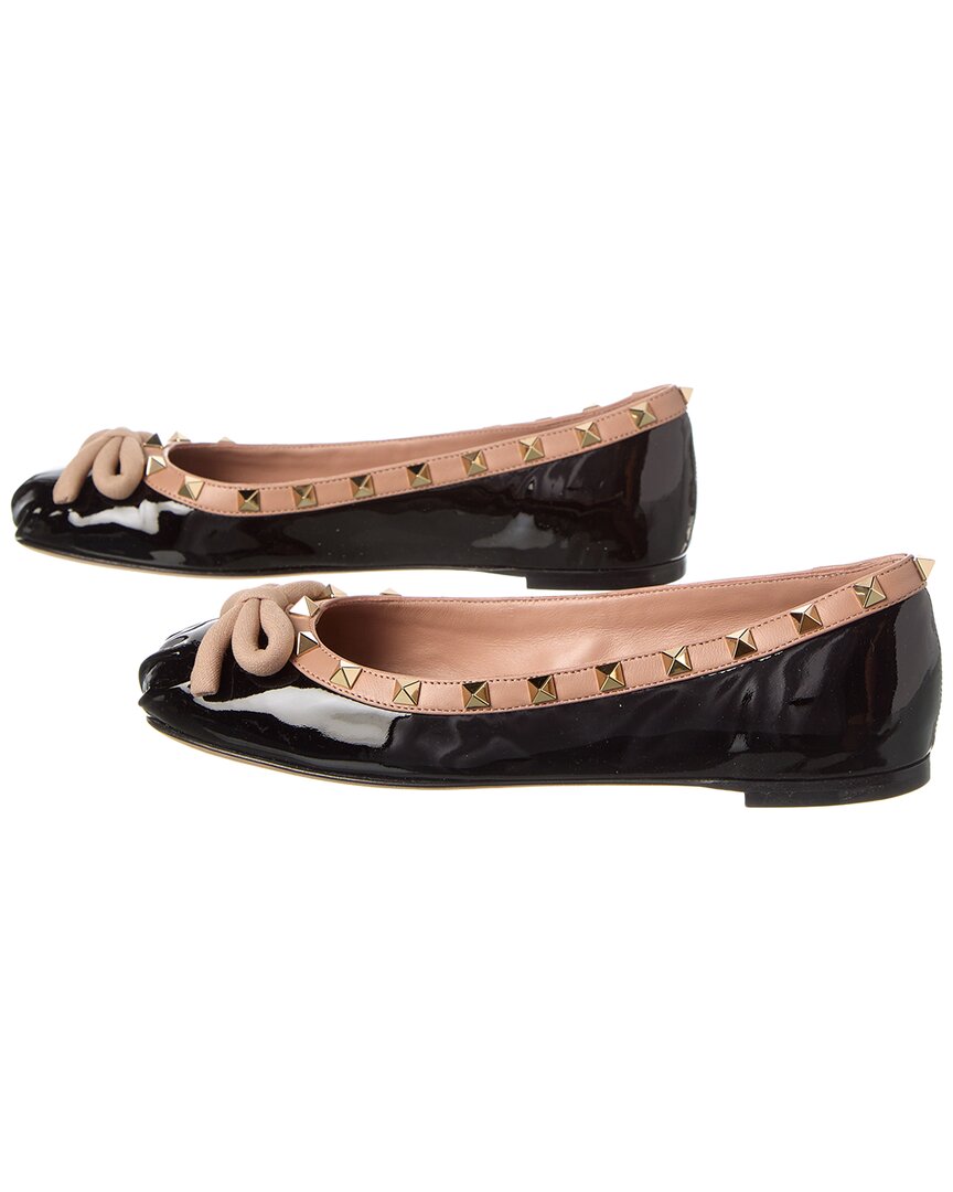 Pre-Owned Valentino Rockstud Patent Ballerina Flat (Authentic Pre-Loved)