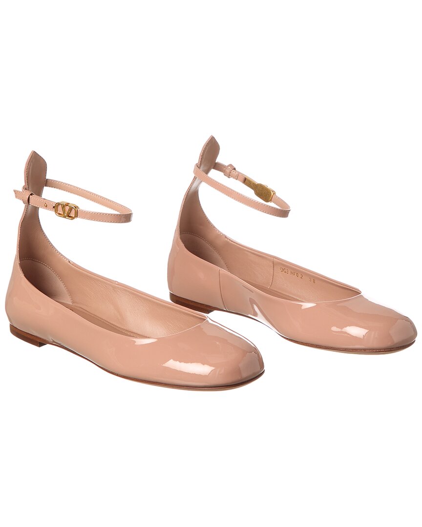 Pre-Owned Valentino Tan Go Patent Flat (Authentic Pre-Loved)