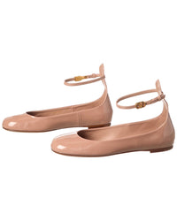 Pre-Owned Valentino Tan Go Patent Flat (Authentic Pre-Loved)