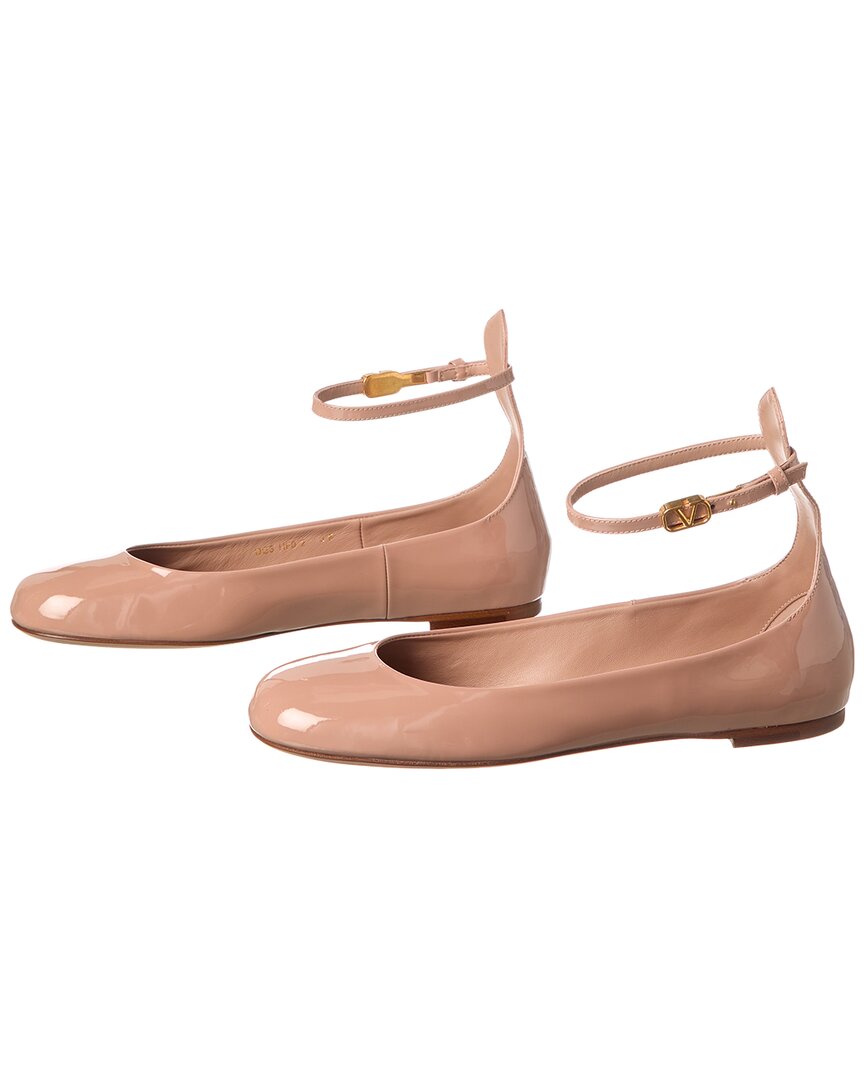 Pre-Owned Valentino Tan Go Patent Flat (Authentic Pre-Loved)