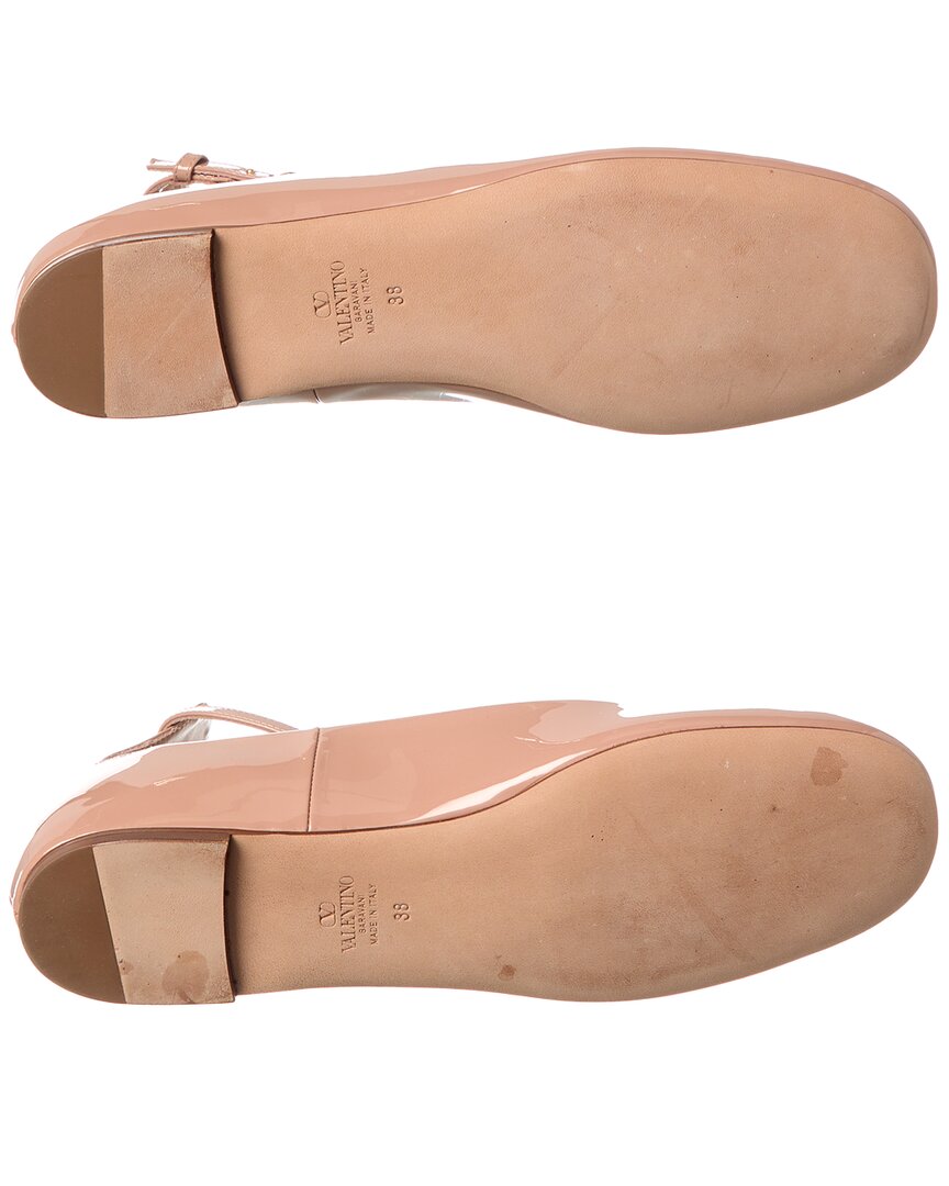 Pre-Owned Valentino Tan Go Patent Flat (Authentic Pre-Loved)