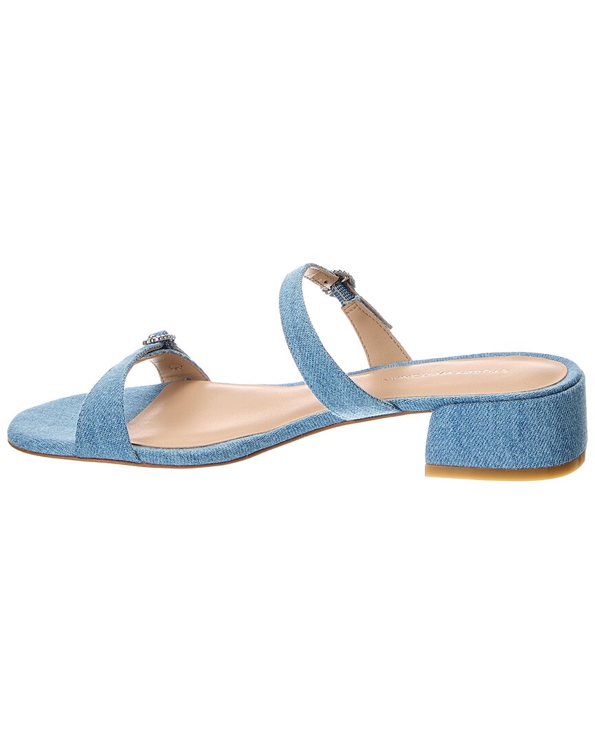 Stuart Weitzman Ginger Xtal Block 35 Denim Sandal
