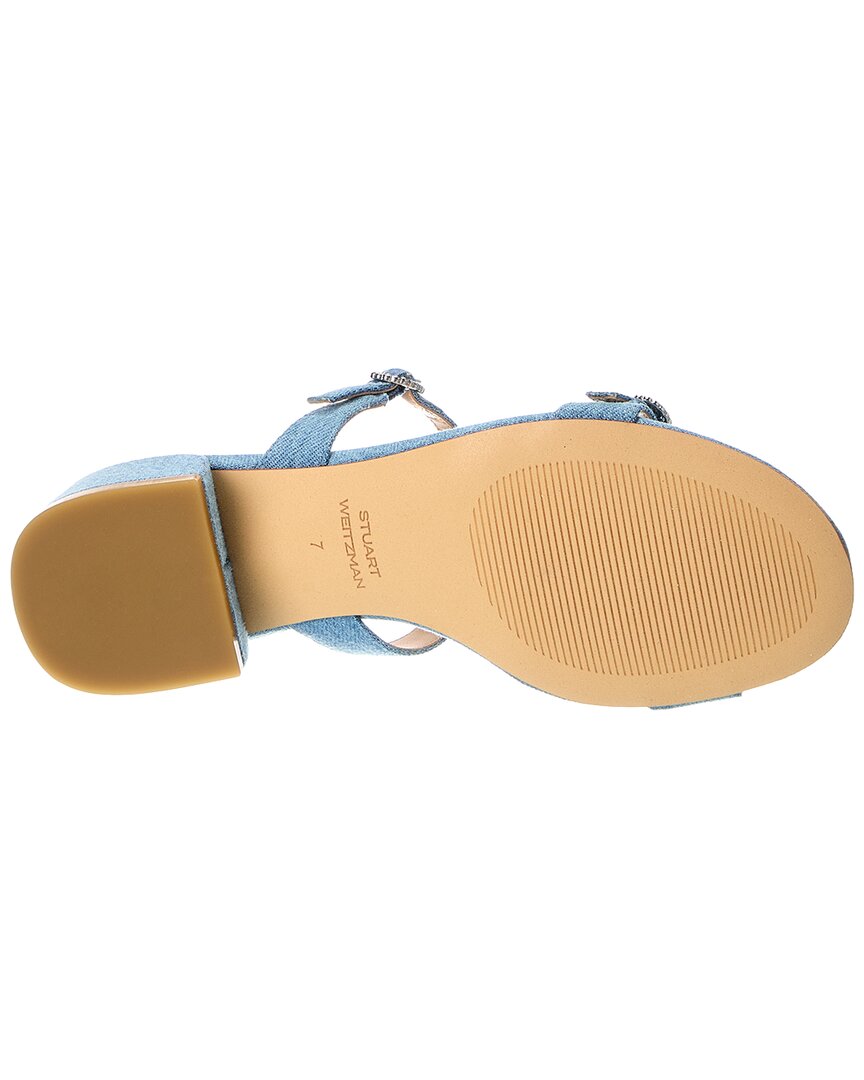 Stuart Weitzman Ginger Xtal Block 35 Denim Sandal