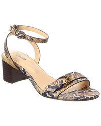 L’Agence Hughette Snake-Embossed Leather Sandal