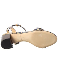 L’Agence Hughette Snake-Embossed Leather Sandal