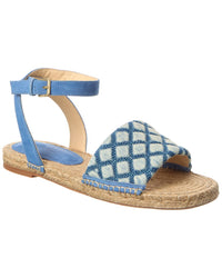 L’Agence Grece Ankle Strap Denim & Suede Sandal