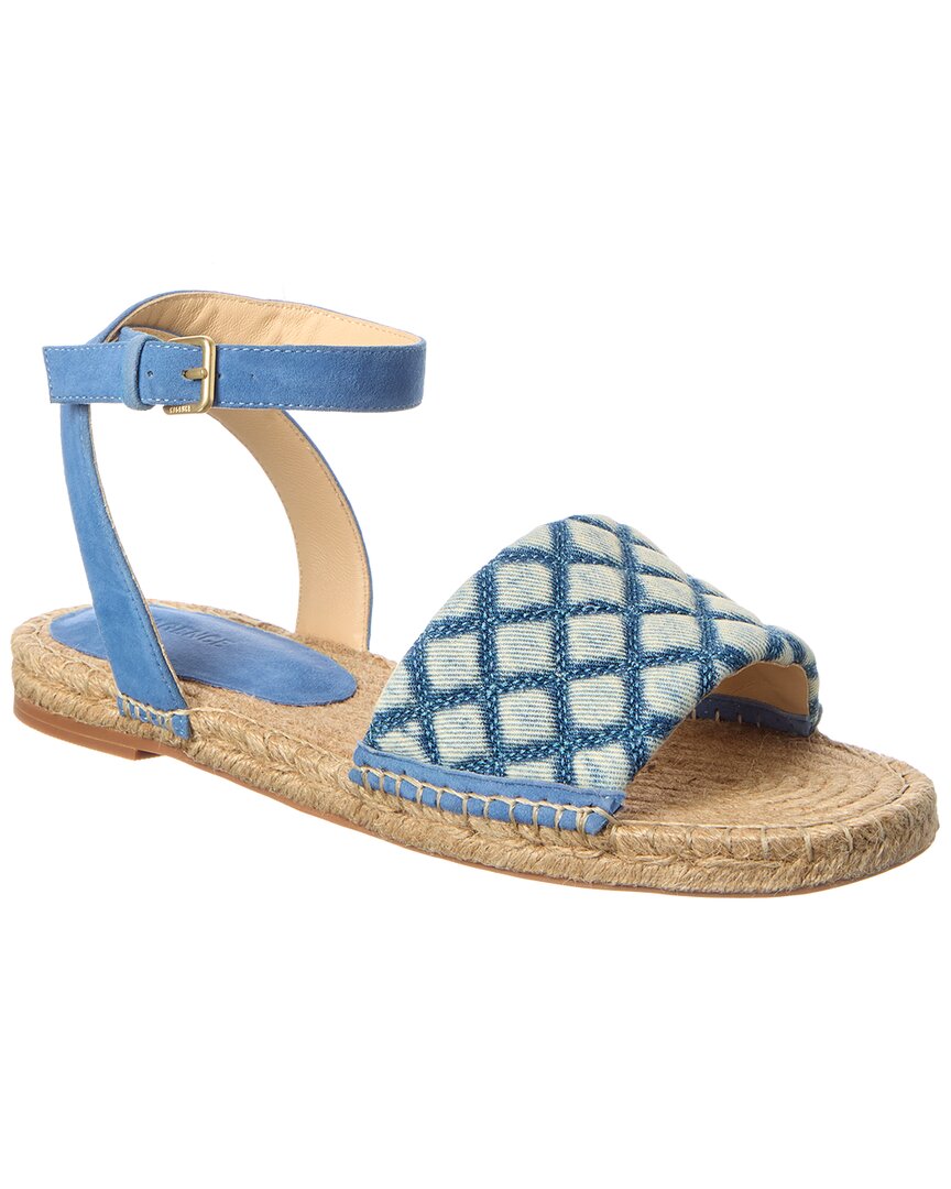 L’Agence Grece Ankle Strap Denim & Suede Sandal