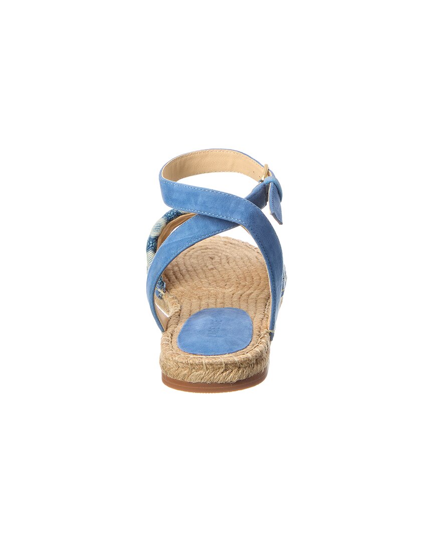 L’Agence Grece Ankle Strap Denim & Suede Sandal