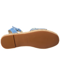 L’Agence Grece Ankle Strap Denim & Suede Sandal