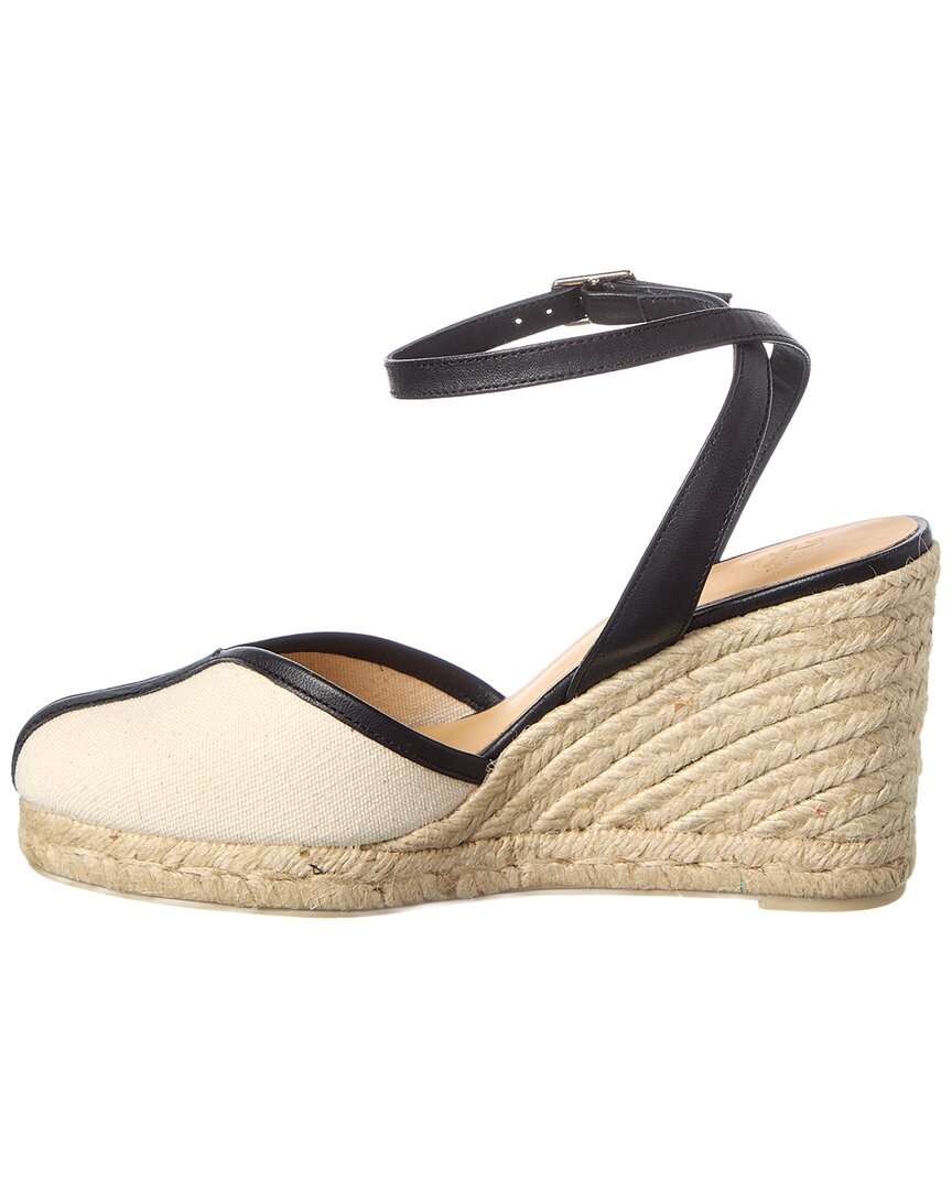 Castañer Cecilia Canvas & Leather Wedge Sandal