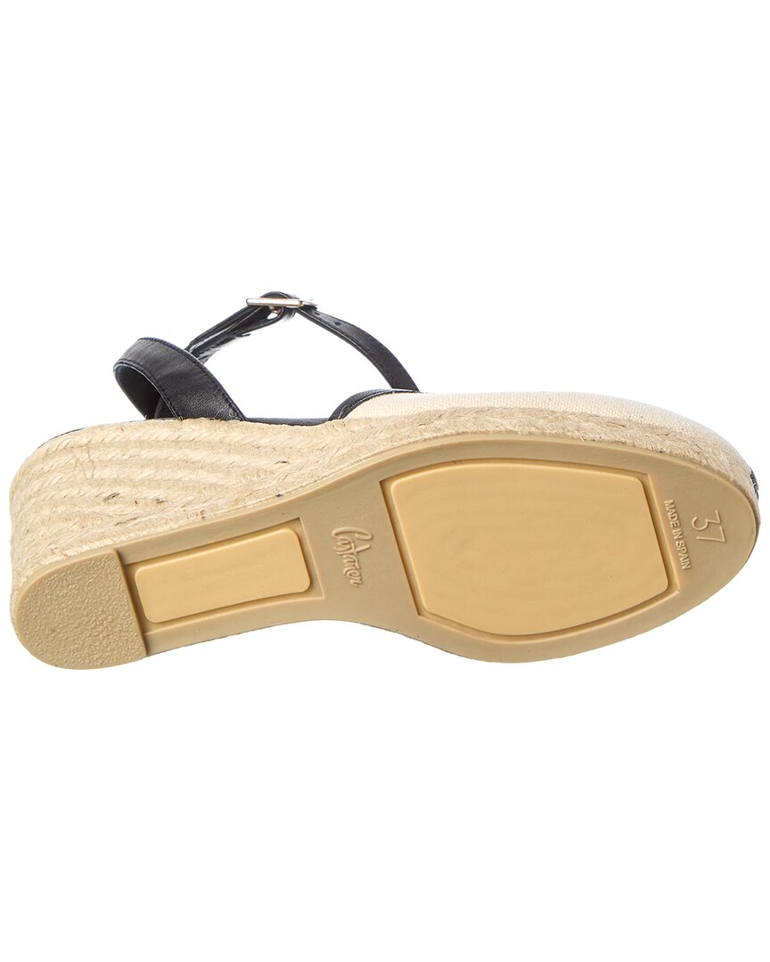 Castañer Cecilia Canvas & Leather Wedge Sandal
