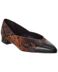 M By Bruno Magli Parma Snake-Embossed Leather Flat