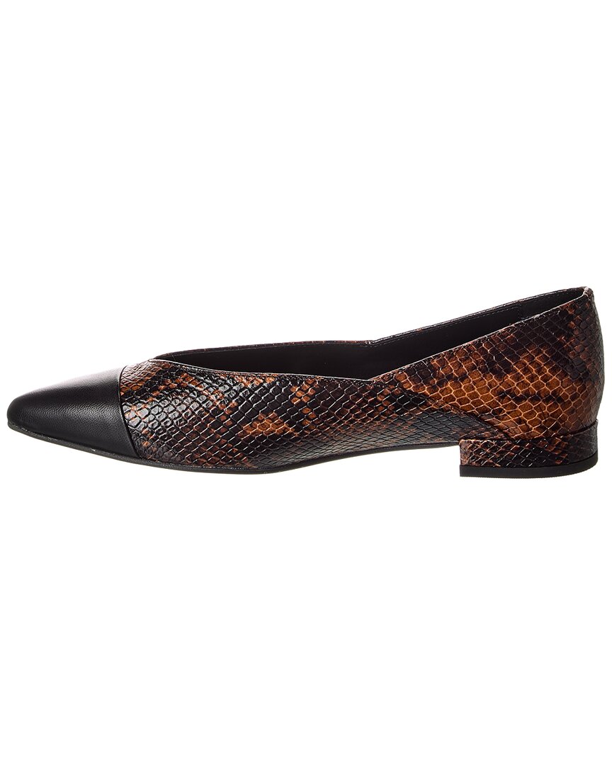M By Bruno Magli Parma Snake-Embossed Leather Flat