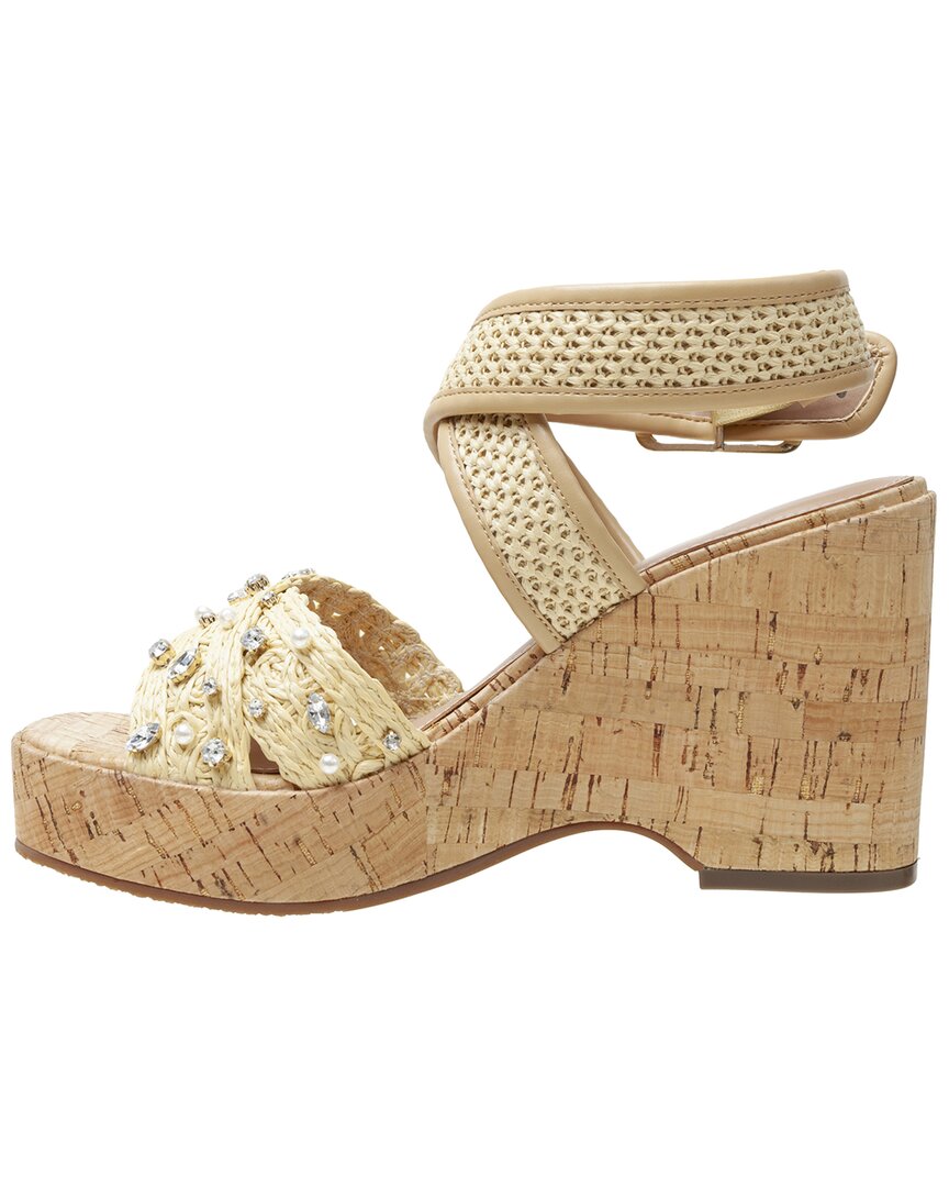 Linea Paolo Varena-L Raffia & Leather Wedge Sandal
