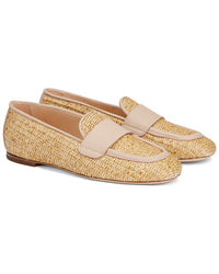 Agl Sheryl Raffia Leather Moccasin