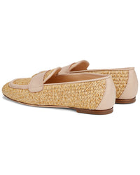 Agl Sheryl Raffia Leather Moccasin