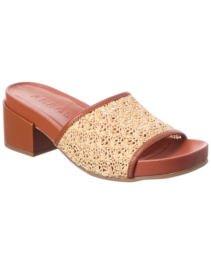 Aerosoles Aerosoles Clark Heeled Leather & Canvas Sandal